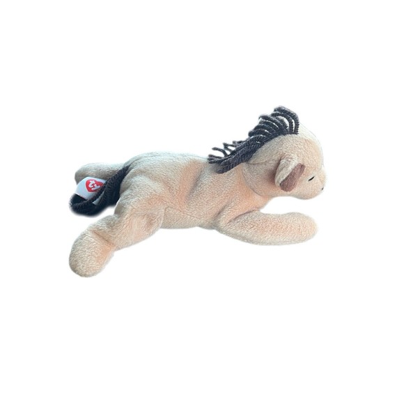 Ty Beanie Baby Derby the Tan Horse With Brown Yarn Mane And Tail No Tag 1995 - Picture 2 of 3